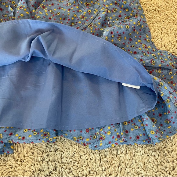 Madewell Tassel-Tie Mini Dress Calico Floral Blue - Picture 4 of 10